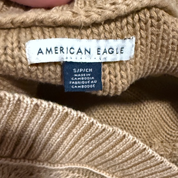 American Eagle Outfitters V-Neck Sweater in Tan - Picture 2 of 3